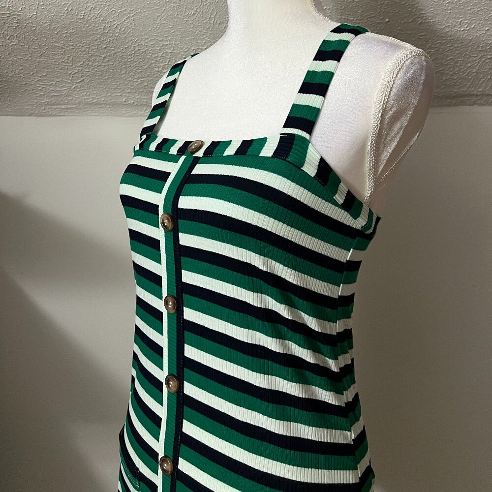 NWT Olivaceous Green Striped Dress -  Size Medium with Small Pockets
